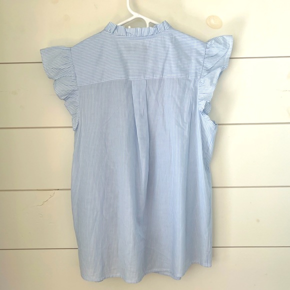 Loft Blue & White Striped Blouse - Picture 2 of 3